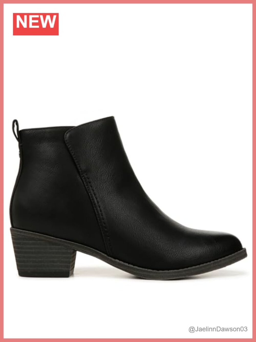 Chelsea Ankle Boots Block Heel Zip Side Synthetic Comfort - Picture 6 of 6